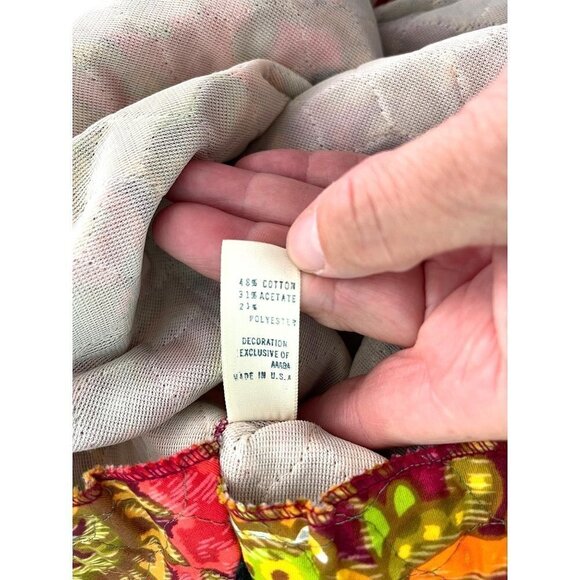 Beverly Vogue Womens Maxi Skirt Orange Size Medium M Vintage Quilted Made In USA - Picture 8 of 12